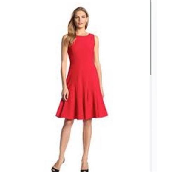 Calvin Klein Women’s Red Sleeveless A-Line Pleated Dress Plus Size 18W - Picture 1 of 8